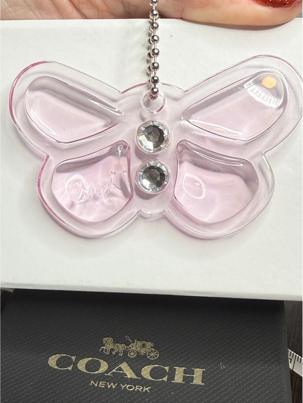 Coach Vintage Poppy Pink Acrylic Butterfly